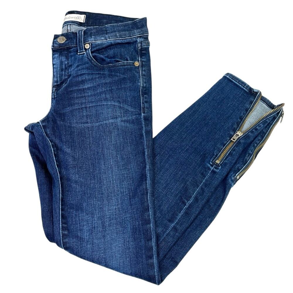 Madewell Mid Rise Skinny Skinny Zipper Leg Denim jeans dark wash - 26